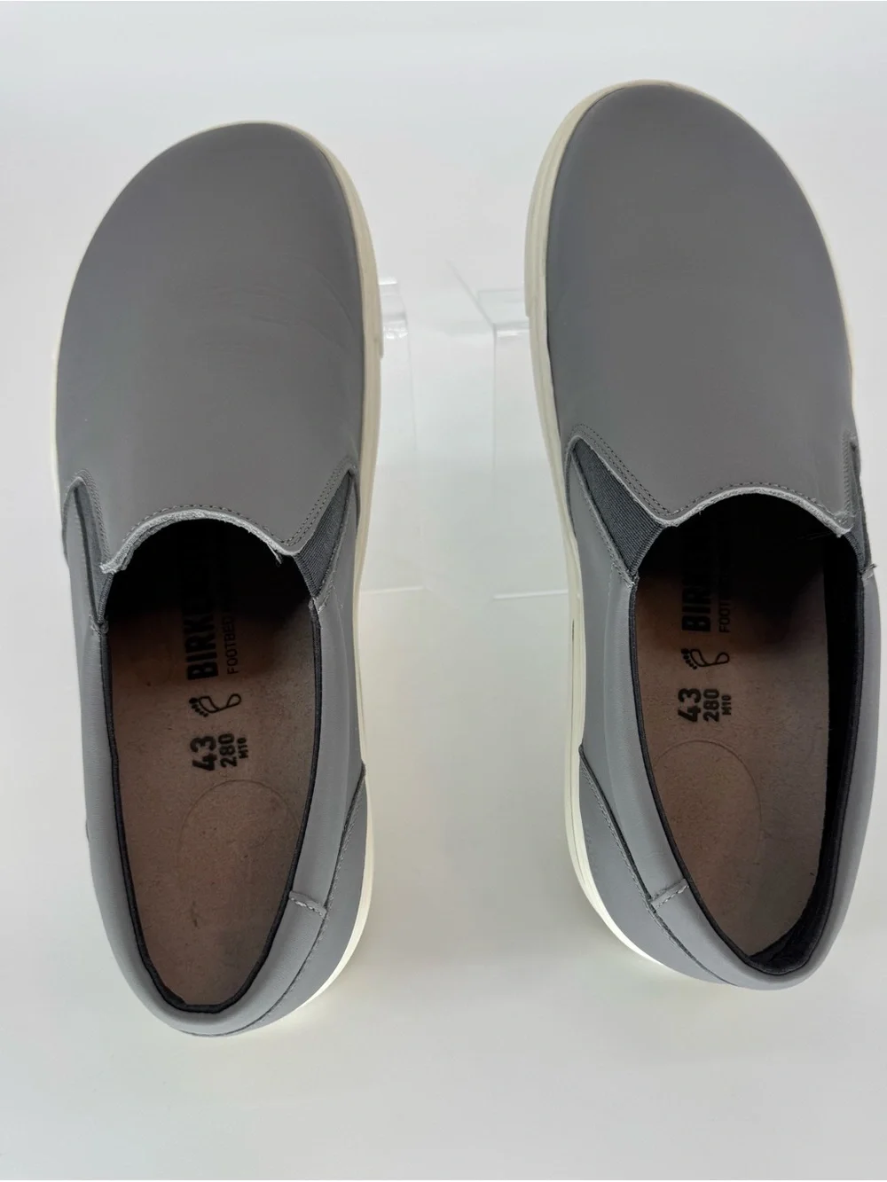 Birkenstock Men's Slip-On Loafer - Gray Leather Size 10.5